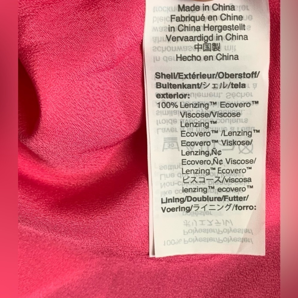 NWT, J. Crew Faux Wrap, Knee Length Dress in Fuchsia w/ Floral Pattern, Size 4 - Picture 10 of 12